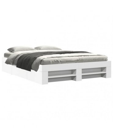 vidaXL Bed Frame without Mattress White 160x200 cm Engineered Wood