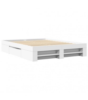 vidaXL Bed Frame without Mattress White 160x200 cm Engineered Wood