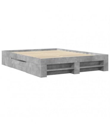 vidaXL Bed Frame without Mattress Concrete Grey 160x200cm
