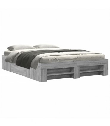vidaXL Bed Frame without Mattress Grey Sonoma 150x200 cm