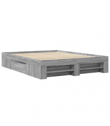 vidaXL Bed Frame without Mattress Grey Sonoma 150x200 cm