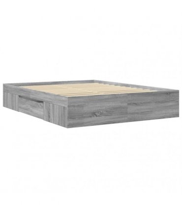 vidaXL Bed Frame without Mattress Grey Sonoma 150x200 cm