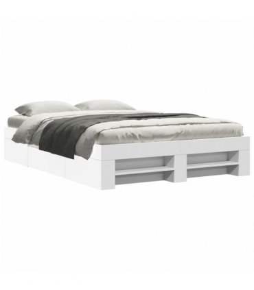 vidaXL Bed Frame without Mattress White 120x200 cm Engineered Wood