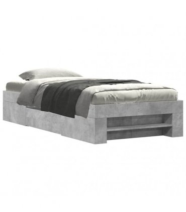 vidaXL Bed Frame without Mattress Concrete Grey 100x200cm