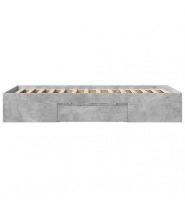 vidaXL Bed Frame without Mattress Concrete Grey 100x200cm