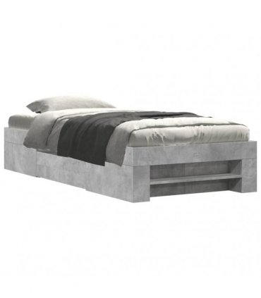 vidaXL Bed Frame without Mattress Concrete Grey 90x200cm Engineered Wood
