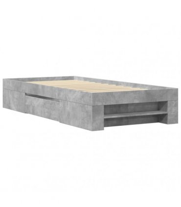 vidaXL Bed Frame without Mattress Concrete Grey 90x200cm Engineered Wood