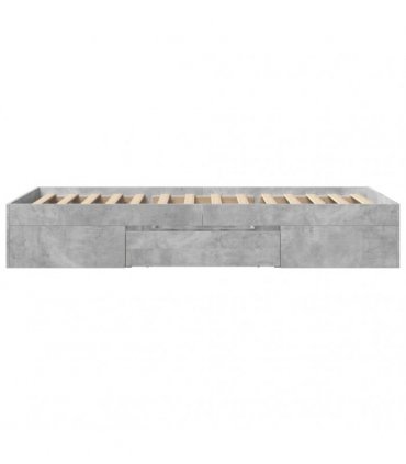 vidaXL Bed Frame without Mattress Concrete Grey 90x200cm Engineered Wood