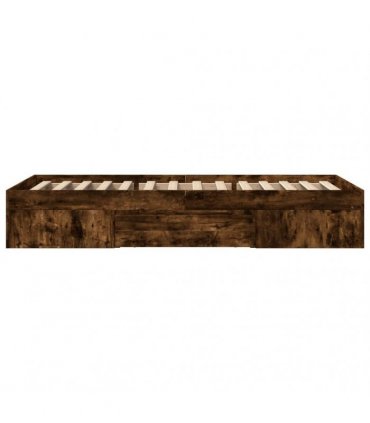 vidaXL Bed Frame without Mattress Smoked Oak 90x200 cm Engineered Wood