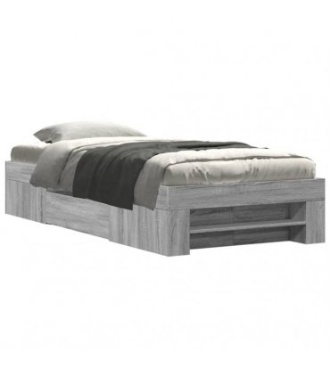 vidaXL Bed Frame without Mattress Grey Sonoma 90x200cm Engineered Wood