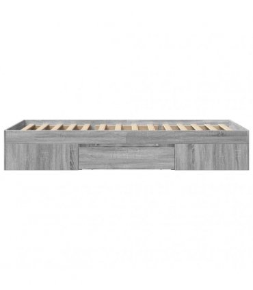 vidaXL Bed Frame without Mattress Grey Sonoma 90x200cm Engineered Wood