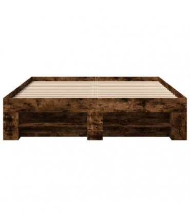 vidaXL Bed Frame without Mattress Smoked Oak 140x190cm Engineered Wood