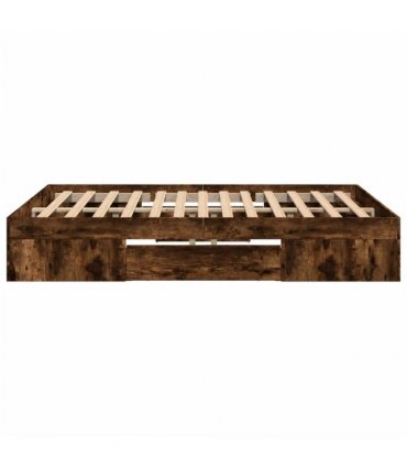 vidaXL Bed Frame without Mattress Smoked Oak 140x190cm Engineered Wood