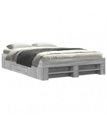 vidaXL Bed Frame without Mattress Grey Sonoma 140x190 cm