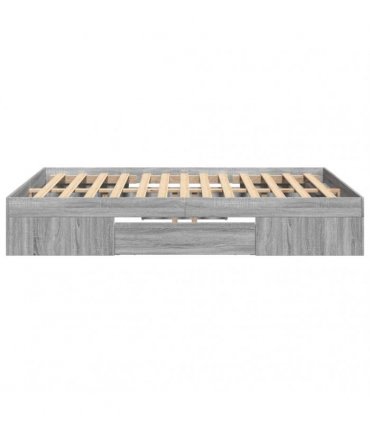 vidaXL Bed Frame without Mattress Grey Sonoma 140x190 cm