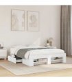 vidaXL Bed Frame without Mattress White 135x190 cm Engineered Wood
