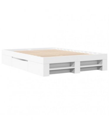 vidaXL Bed Frame without Mattress White 135x190 cm Engineered Wood