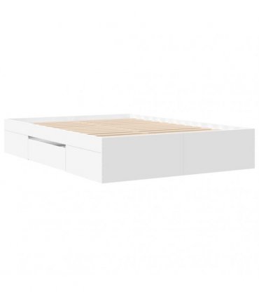 vidaXL Bed Frame without Mattress White 135x190 cm Engineered Wood