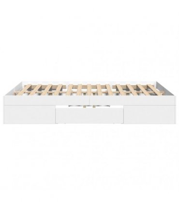 vidaXL Bed Frame without Mattress White 135x190 cm Engineered Wood