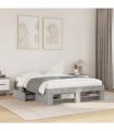 vidaXL Bed Frame without Mattress Concrete Grey 135x190cm