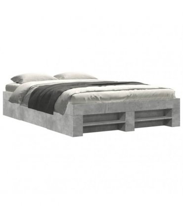 vidaXL Bed Frame without Mattress Concrete Grey 135x190cm