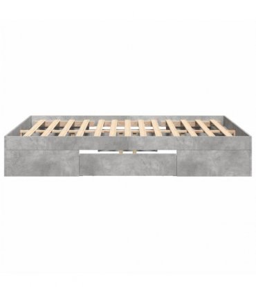vidaXL Bed Frame without Mattress Concrete Grey 135x190cm