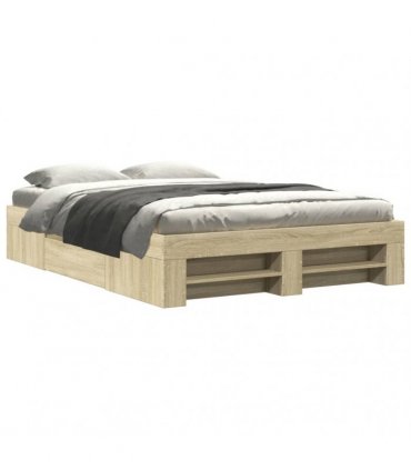 vidaXL Bed Frame without Mattress Sonoma Oak 120x190cm Engineered Wood