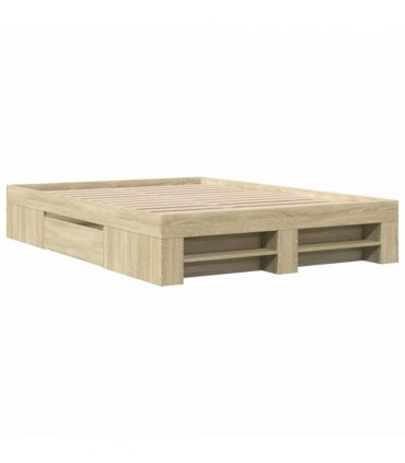 vidaXL Bed Frame without Mattress Sonoma Oak 120x190cm Engineered Wood