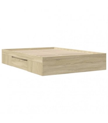 vidaXL Bed Frame without Mattress Sonoma Oak 120x190cm Engineered Wood
