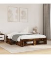 vidaXL Bed Frame without Mattress Smoked Oak 120x190cm Engineered Wood