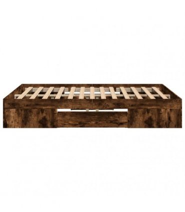 vidaXL Bed Frame without Mattress Smoked Oak 120x190cm Engineered Wood