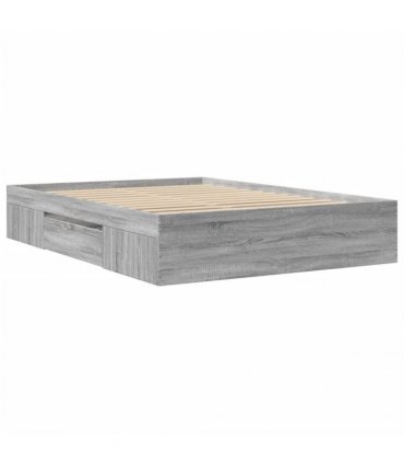 vidaXL Bed Frame without Mattress Grey Sonoma 120x190 cm