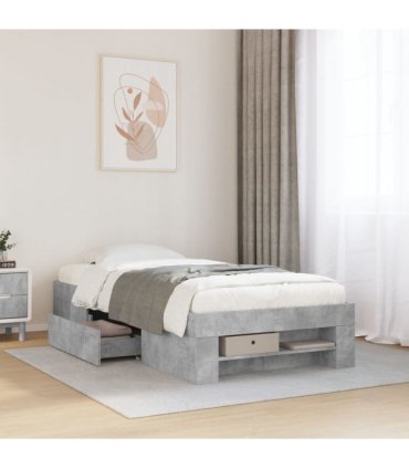 vidaXL Bed Frame without Mattress Concrete Grey 90x190 cm