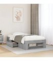 vidaXL Bed Frame without Mattress Grey Sonoma 90x190cm Engineered Wood