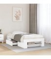 vidaXL Bed Frame without Mattress White 75x190 cm Engineered Wood
