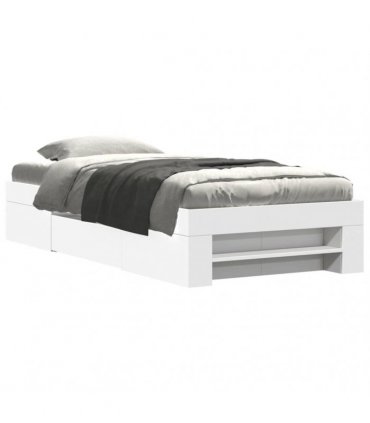 vidaXL Bed Frame without Mattress White 75x190 cm Engineered Wood