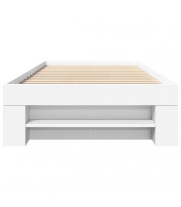 vidaXL Bed Frame without Mattress White 75x190 cm Engineered Wood