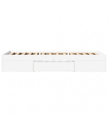 vidaXL Bed Frame without Mattress White 75x190 cm Engineered Wood