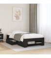 vidaXL Bed Frame without Mattress Black 75x190 cm Engineered Wood
