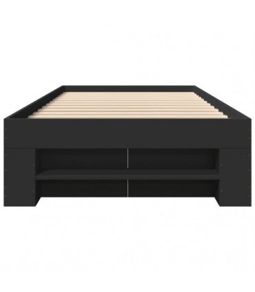 vidaXL Bed Frame without Mattress Black 75x190 cm Engineered Wood