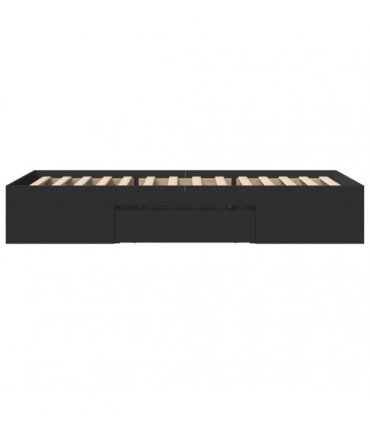 vidaXL Bed Frame without Mattress Black 75x190 cm Engineered Wood