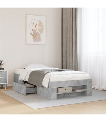 vidaXL Bed Frame without Mattress Concrete Grey 75x190 cm