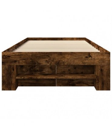 vidaXL Bed Frame without Mattress Smoked Oak 75x190 cm Engineered Wood