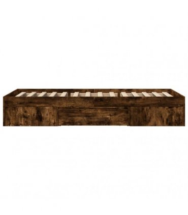 vidaXL Bed Frame without Mattress Smoked Oak 75x190 cm Engineered Wood