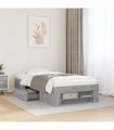 vidaXL Bed Frame without Mattress Grey Sonoma 75x190cm Engineered Wood