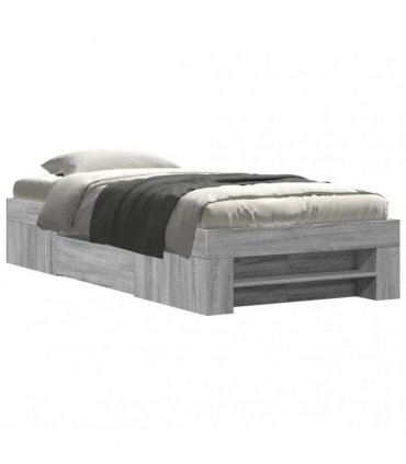 vidaXL Bed Frame without Mattress Grey Sonoma 75x190cm Engineered Wood