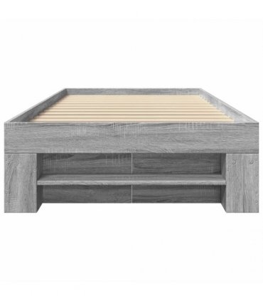 vidaXL Bed Frame without Mattress Grey Sonoma 75x190cm Engineered Wood