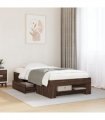 vidaXL Bed Frame without Mattress Brown Oak 75x190 cm Engineered Wood