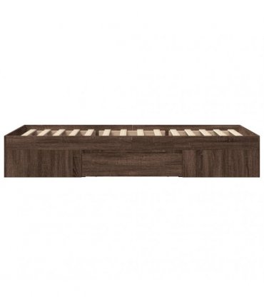 vidaXL Bed Frame without Mattress Brown Oak 75x190 cm Engineered Wood