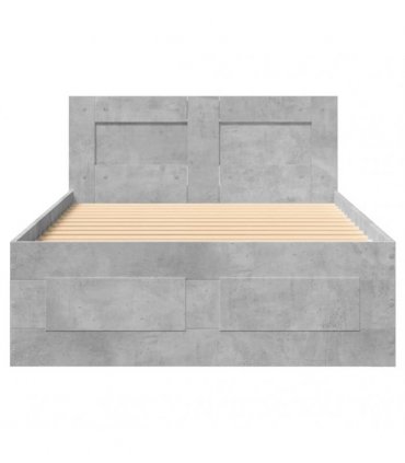 vidaXL Bed Frame with Headboard Concrete Grey 90x200 cm